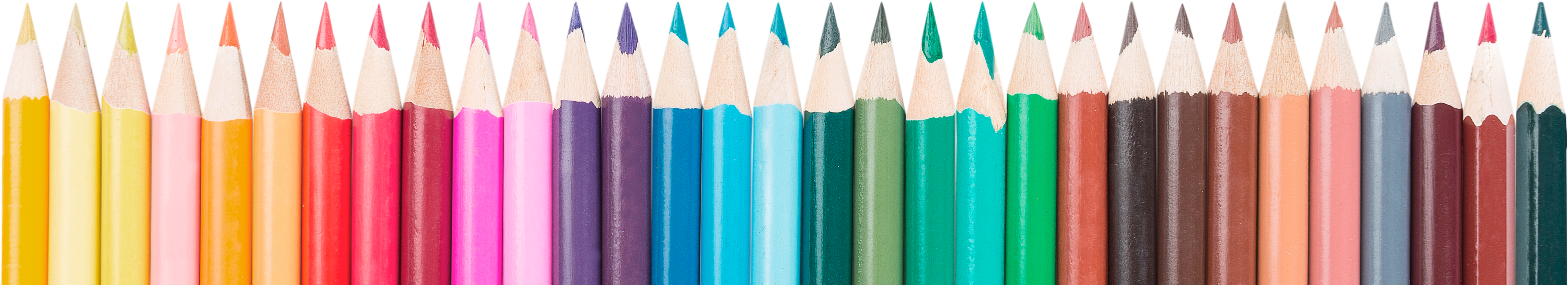 Row of Colorful Crayons - Isolated